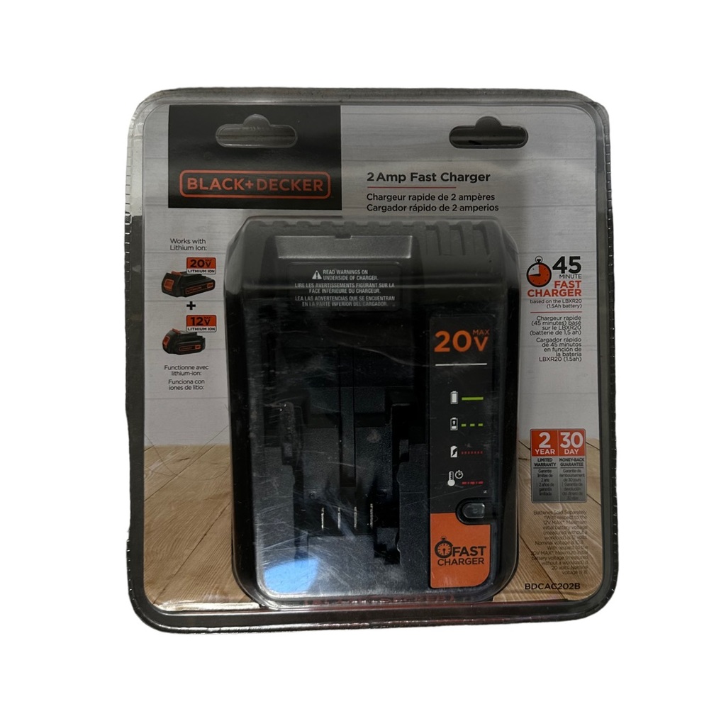BLACK+DECKER BDCAC202B 20V 12V‎ LITHIUM-ION 2 AMP FAST BATTERY CHARGER NEW